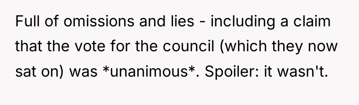 Full of omissions and lies - including a claim that...