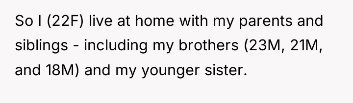 So I (22F) live at home with my parents and...