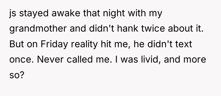 js stayed awake that night with my grandmother and didn't...