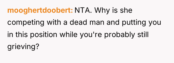 mooghertdoobert NTA. Why is she competing with a dead man...