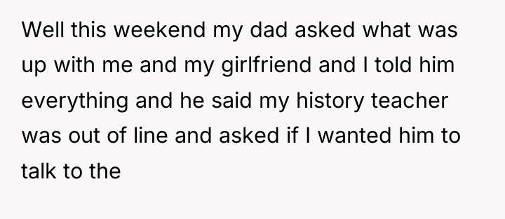 Well this weekend my dad asked what was up with...