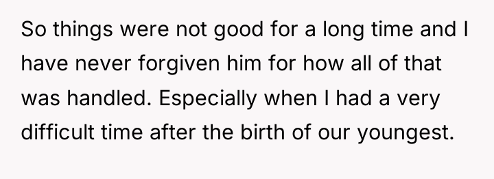So things were not good for a long time and...