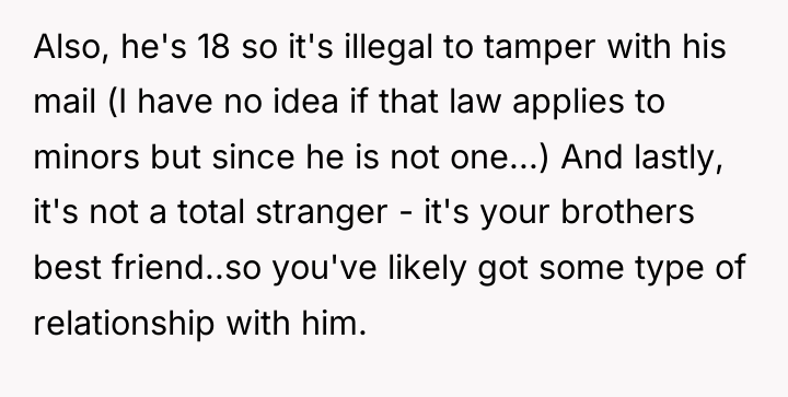 Also, he's 18 so it's illegal to tamper with his...