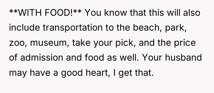 **WITH FOOD!** You know that this will also include transportation...