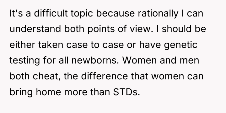It's a difficult topic because rationally I can understand both...