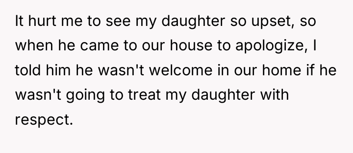 It hurt me to see my daughter so upset, so...