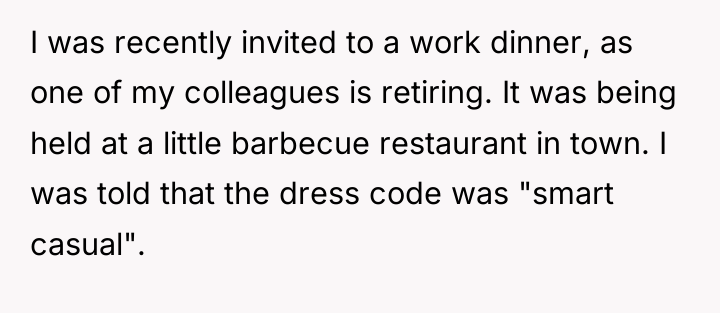 I was recently invited to a work dinner, as one...