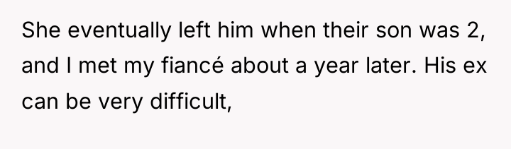 She eventually left him when their son was 2, and...