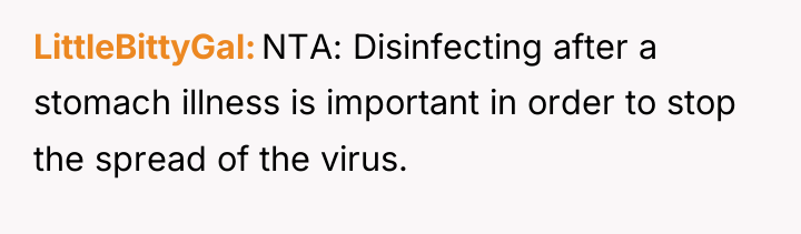 LittleBittyGal NTA: Disinfecting after a stomach illness is important in...