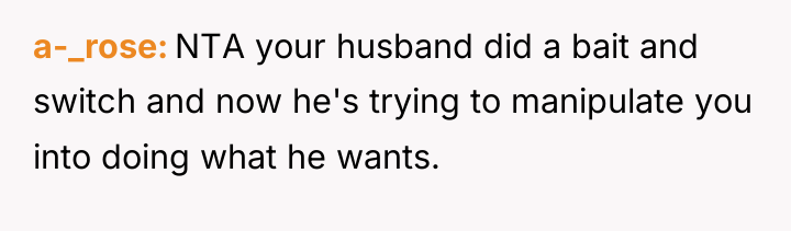 a-_rose NTA your husband did a bait and switch and...