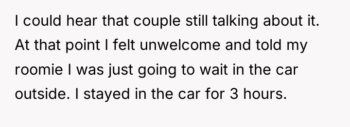 I could hear that couple still talking about it. At...