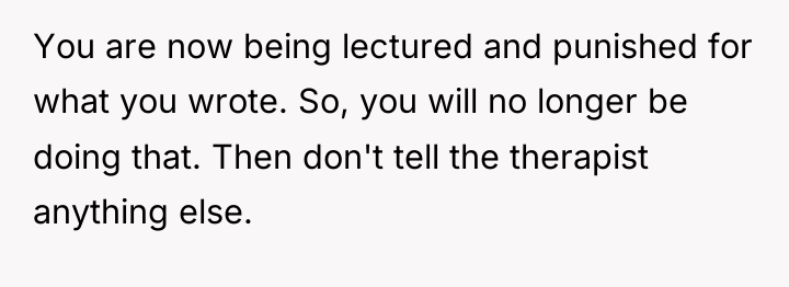 You are now being lectured and punished for what you...