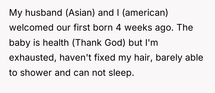 My husband (Asian) and I (american) welcomed our first born...