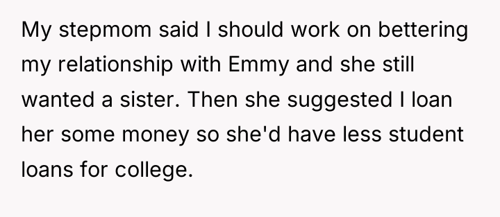My stepmom said I should work on bettering my relationship...