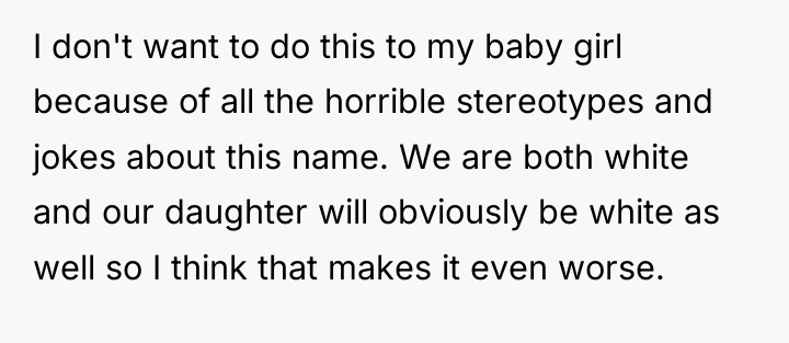 I don't want to do this to my baby girl...