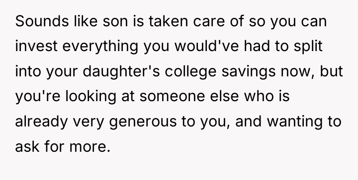 Sounds like son is taken care of so you can...