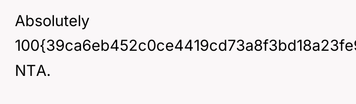 Absolutely 100{39ca6eb452c0ce4419cd73a8f3bd18a23fe95ab4febb092bc2ab1b542eeea82f} NTA.