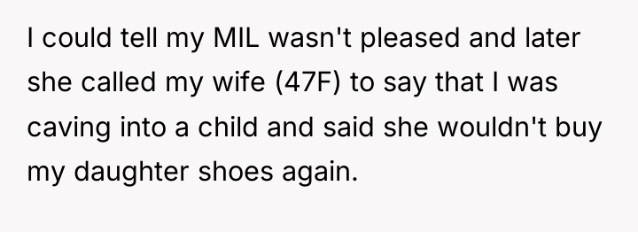I could tell my MIL wasn't pleased and later she...