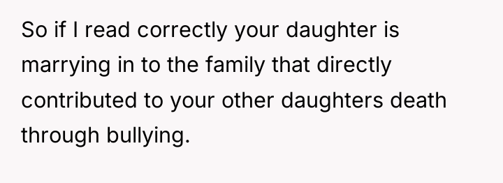 So if I read correctly your daughter is marrying in...