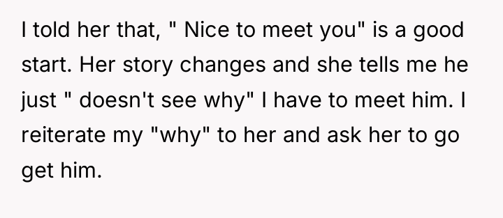 I told her that, " Nice to meet you" is...