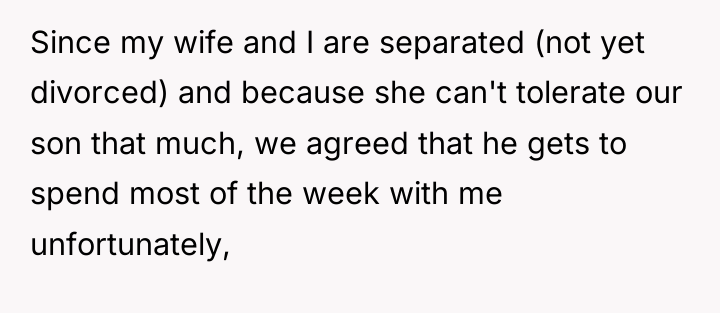 Since my wife and I are separated (not yet divorced)...