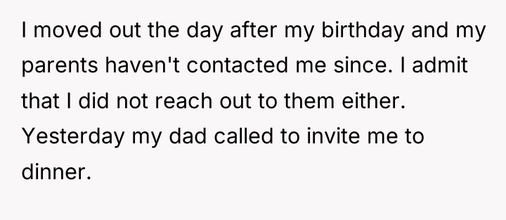 I moved out the day after my birthday and my...