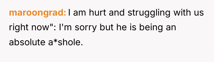maroongrad I am hurt and struggling with us right now":...