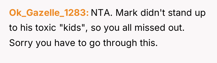 Ok_Gazelle_1283 NTA. Mark didn't stand up to his toxic "kids",...