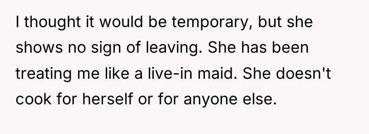 I thought it would be temporary, but she shows no...