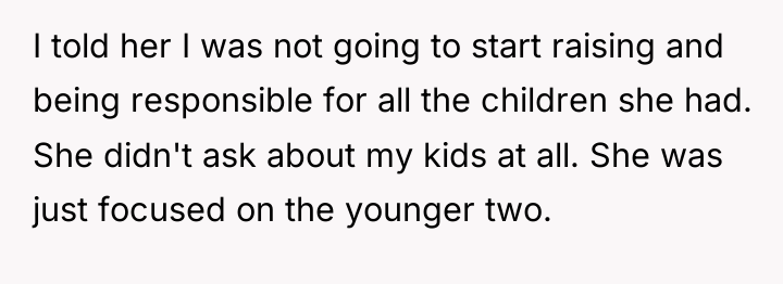 I told her I was not going to start raising...