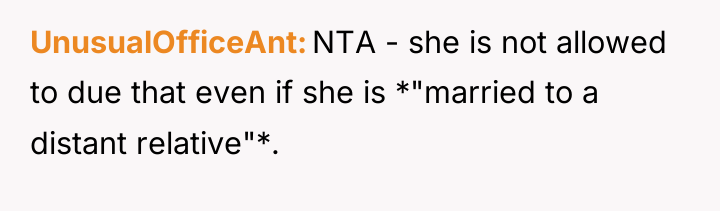 UnusualOfficeAnt NTA - she is not allowed to due that...