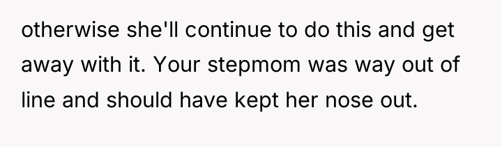 otherwise she'll continue to do this and get away with...