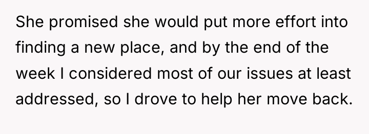 She promised she would put more effort into finding a...