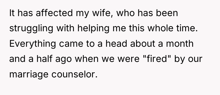 It has affected my wife, who has been struggling with...