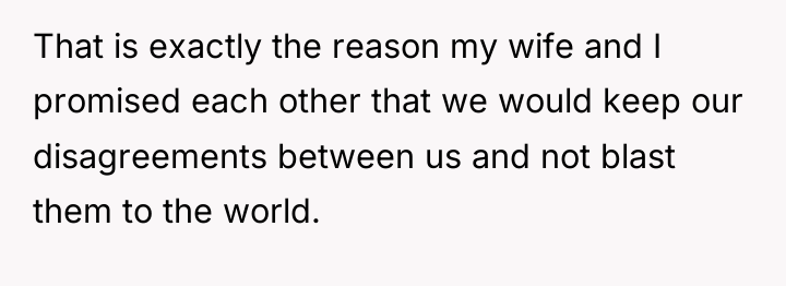 That is exactly the reason my wife and I promised...