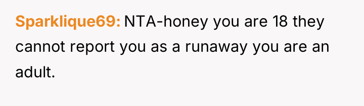 Sparklique69 NTA-honey you are 18 they cannot report you as...