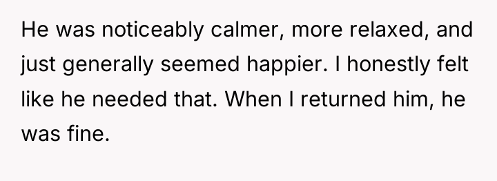 He was noticeably calmer, more relaxed, and just generally seemed...