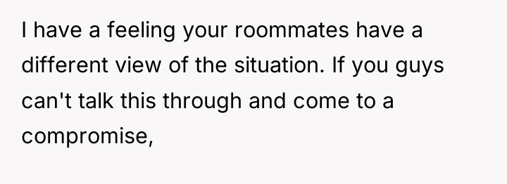 I have a feeling your roommates have a different view...