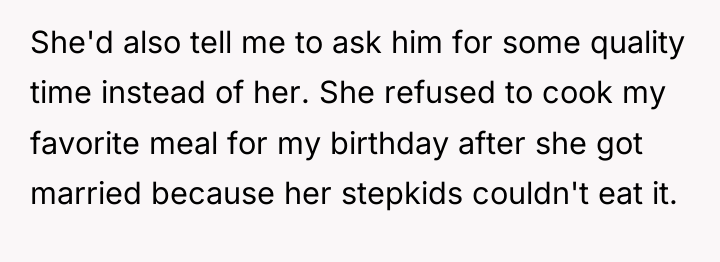 She'd also tell me to ask him for some quality...