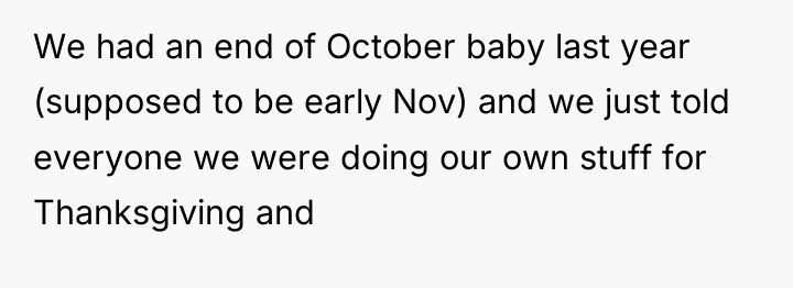 We had an end of October baby last year (supposed...