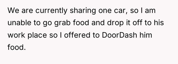 We are currently sharing one car, so I am unable...