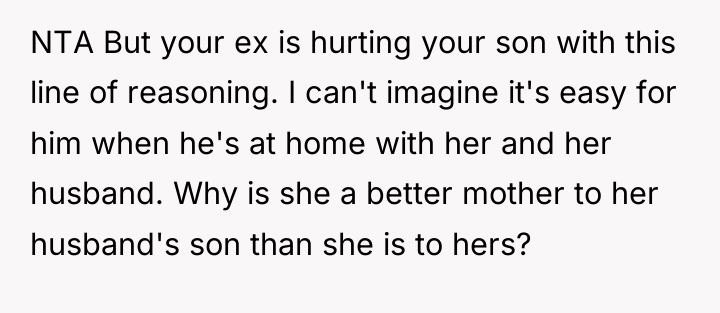 NTA But your ex is hurting your son with this...