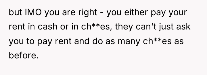 but IMO you are right - you either pay your...