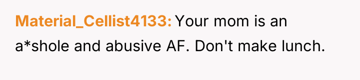 Material_Cellist4133 Your mom is an a*shole and abusive AF. Don't...