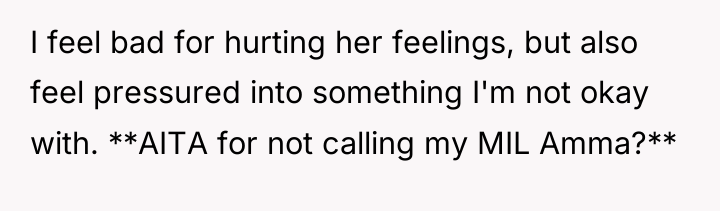 I feel bad for hurting her feelings, but also feel...