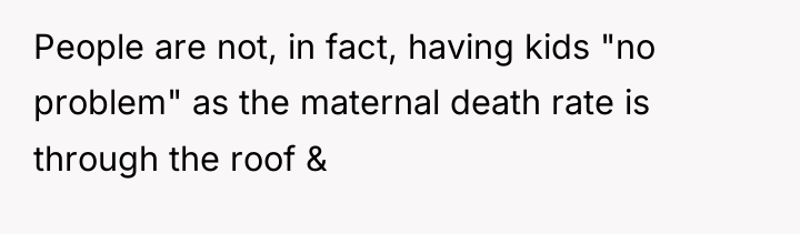 People are not, in fact, having kids "no problem" as...