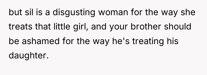 but sil is a disgusting woman for the way she...