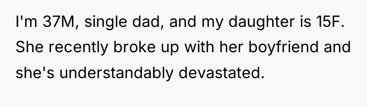 I'm 37M, single dad, and my daughter is 15F. She...