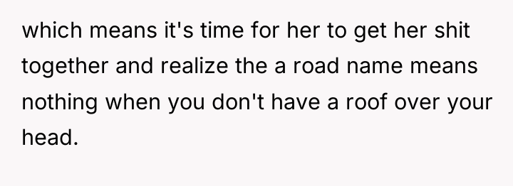 which means it's time for her to get her shit...