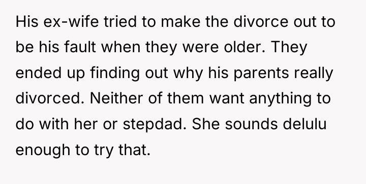 His ex-wife tried to make the divorce out to be...
